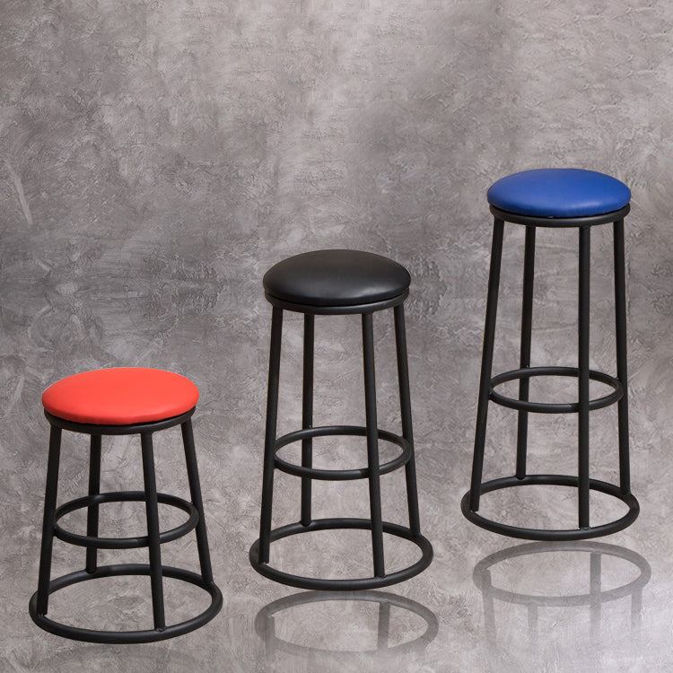 Circular Seat Barstool Industrial Style Bar Stool for Dining Room