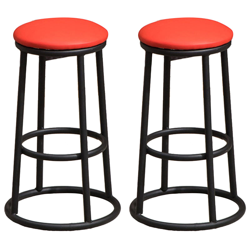 Circular Seat Barstool Industrial Style Bar Stool for Dining Room