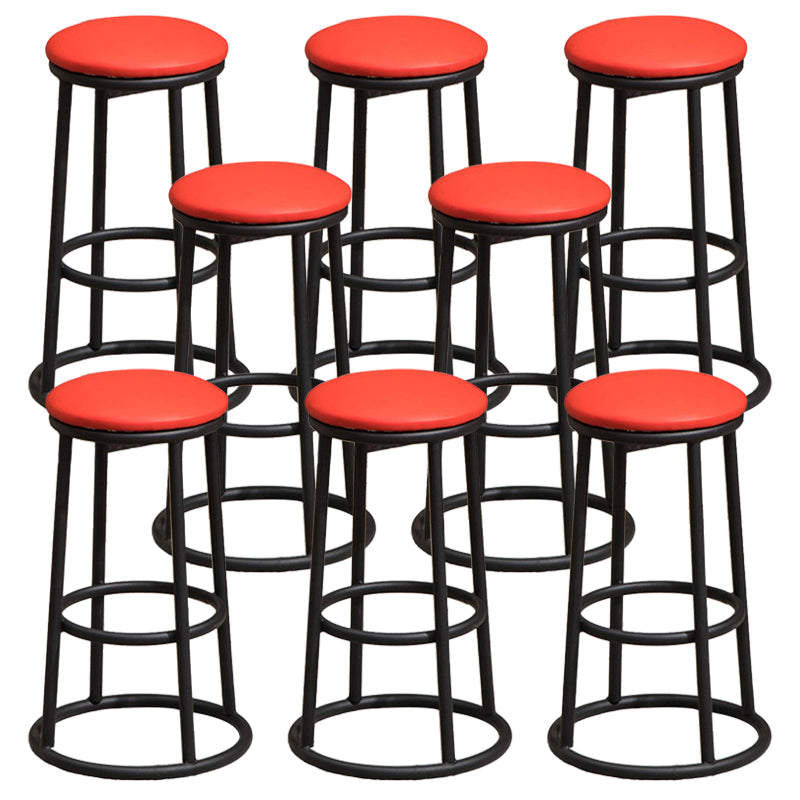 Circular Seat Barstool Industrial Style Bar Stool for Dining Room