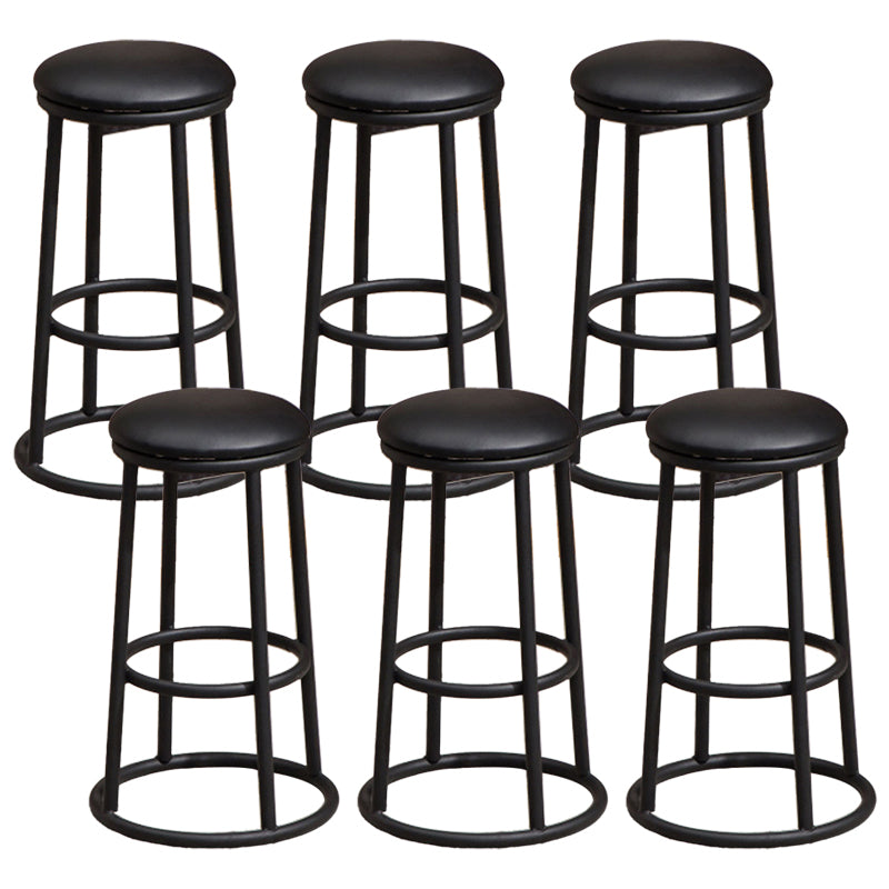 Circular Seat Barstool Industrial Style Bar Stool for Dining Room