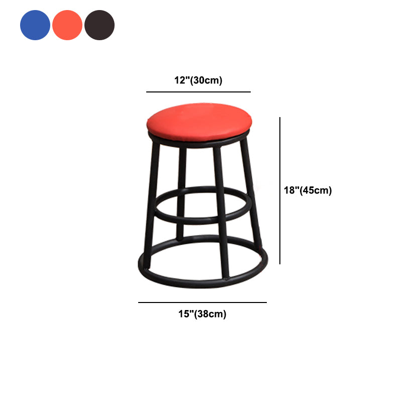 Circular Seat Barstool Industrial Style Bar Stool for Dining Room