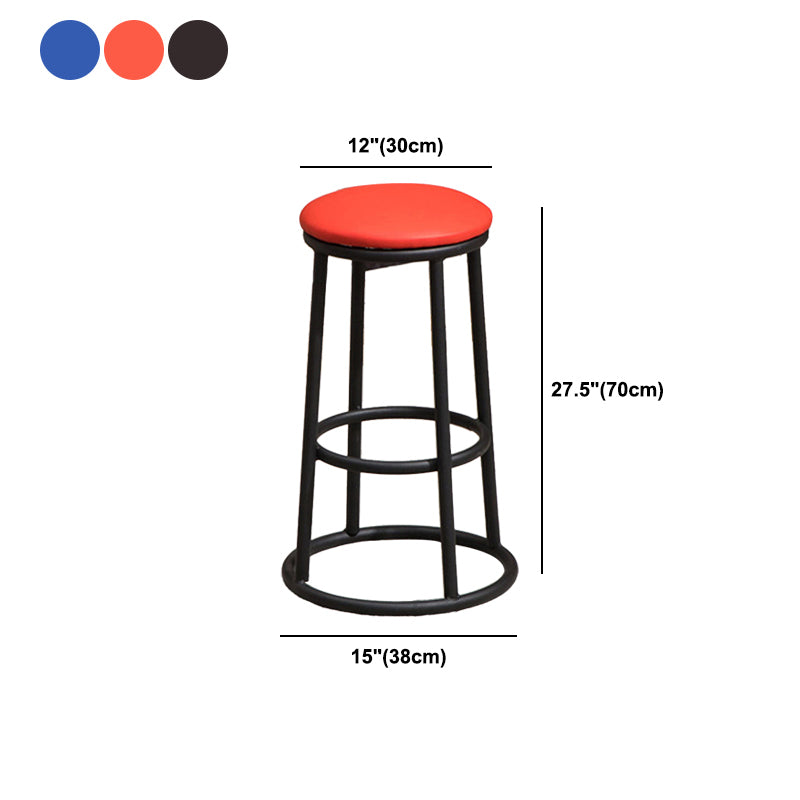 Circular Seat Barstool Industrial Style Bar Stool for Dining Room