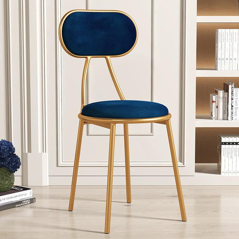 Glam Metal Dining Chairs Open Back Dining Side Furniture in Matte Finish for Home