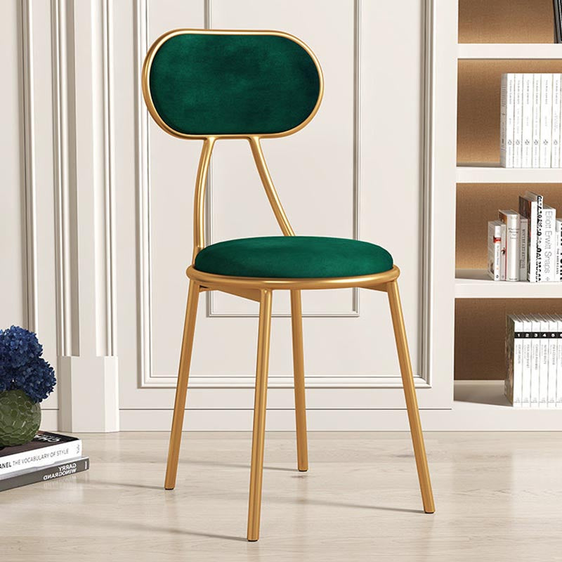 Glam Metal Dining Chairs Open Back Dining Side Furniture in Matte Finish for Home