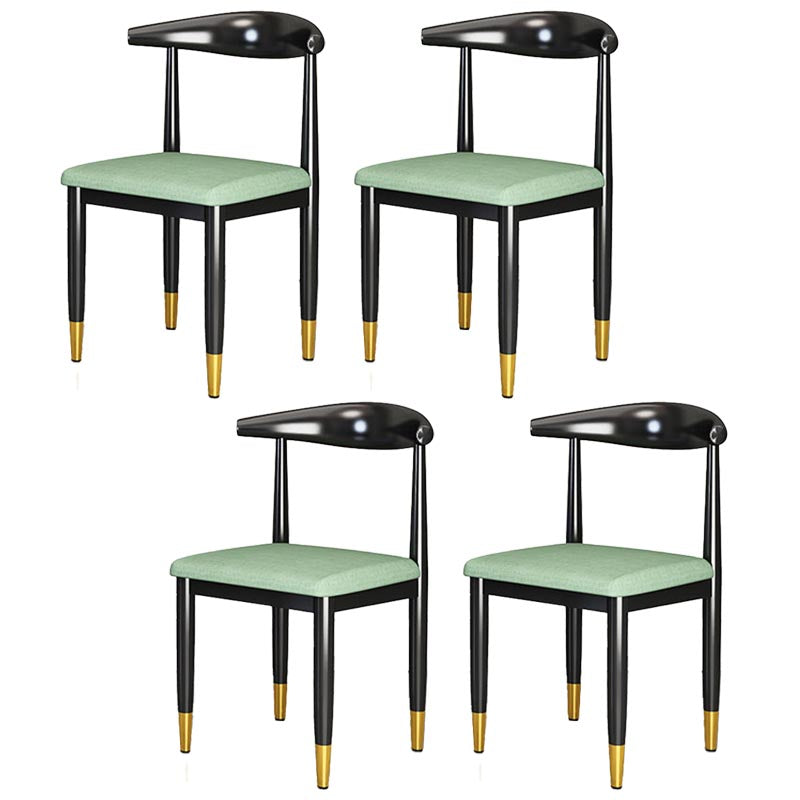 Glam Metal Dining Chairs Open Back Dining Side Furniture in Matte Finish for Indoor