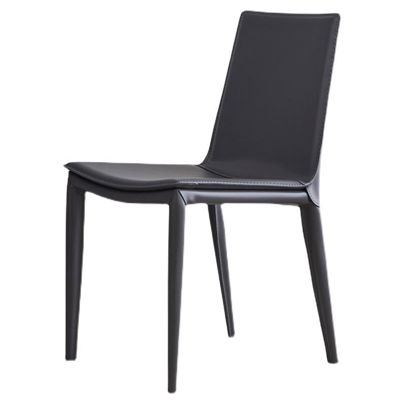 Modern Leather Dining Chair Parsons Chair in Matte Finish for Indoor