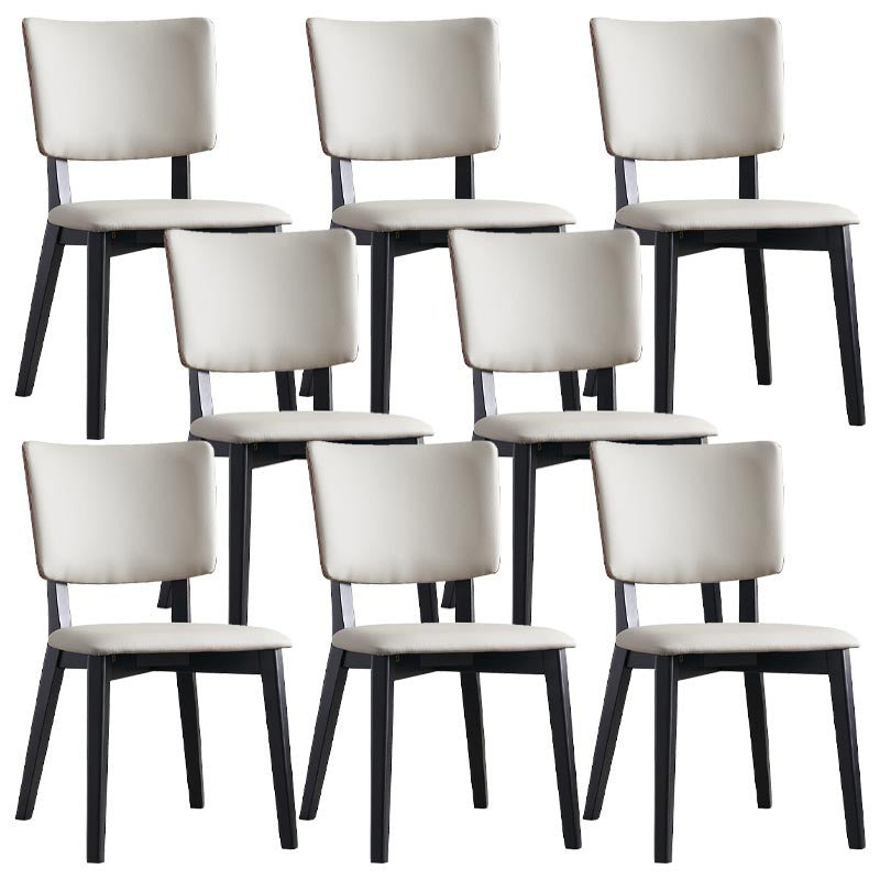 Leather Dining Chair Modern Upholstered Side Chair with Solid Wood Legs