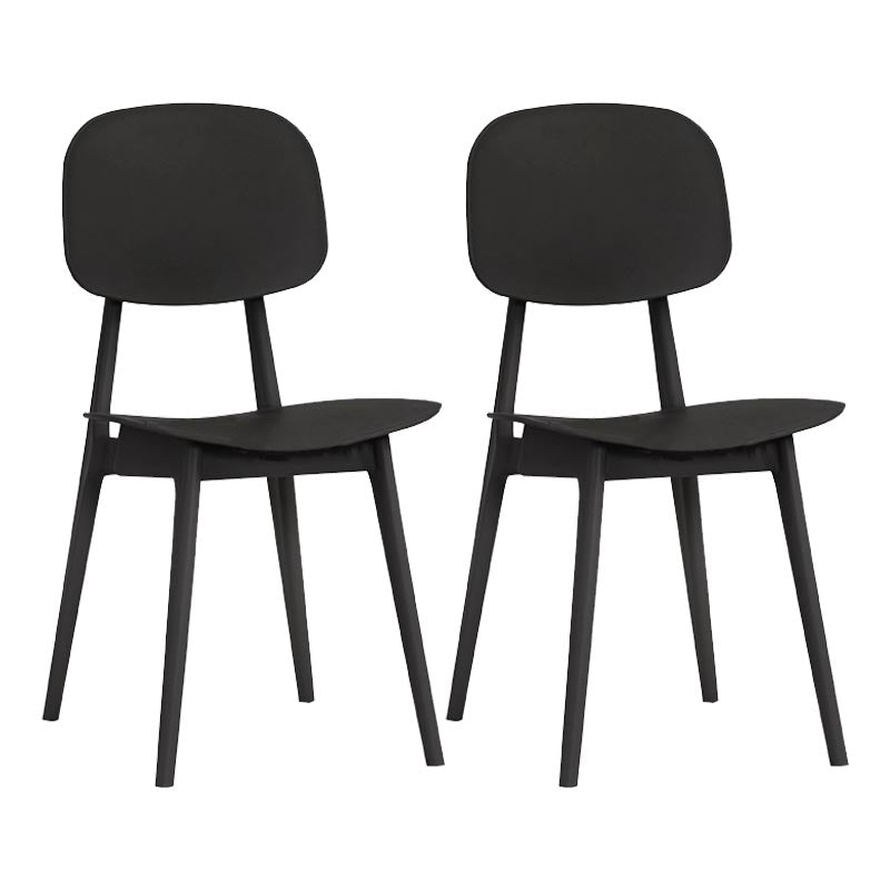 Contemporary Plastic Dining Chair Open Back Dining Side Furniture in Matte Finish for Home