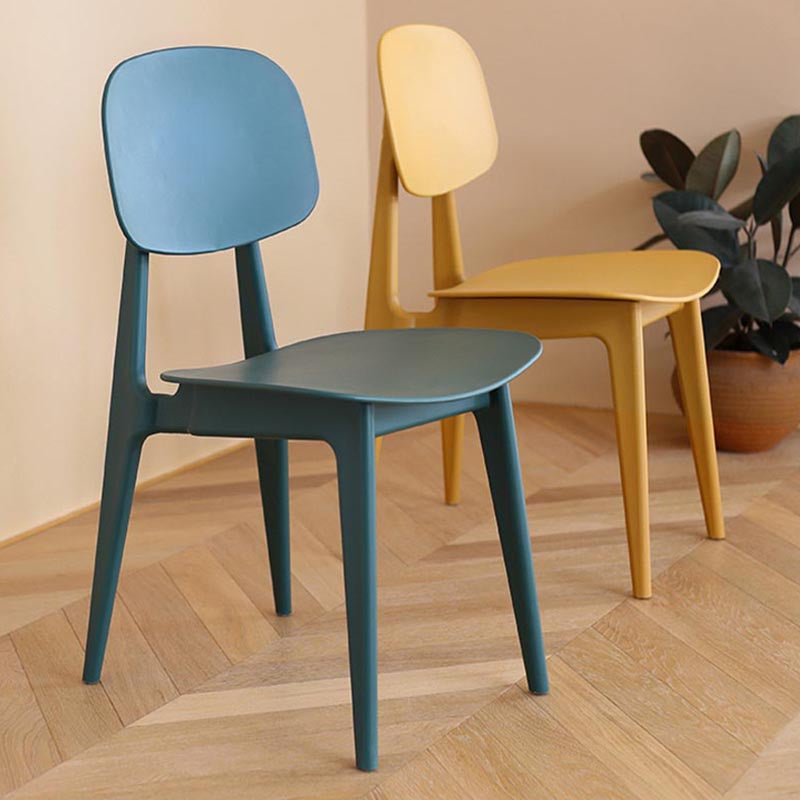 Contemporary Plastic Dining Chair Open Back Dining Side Furniture in Matte Finish for Home