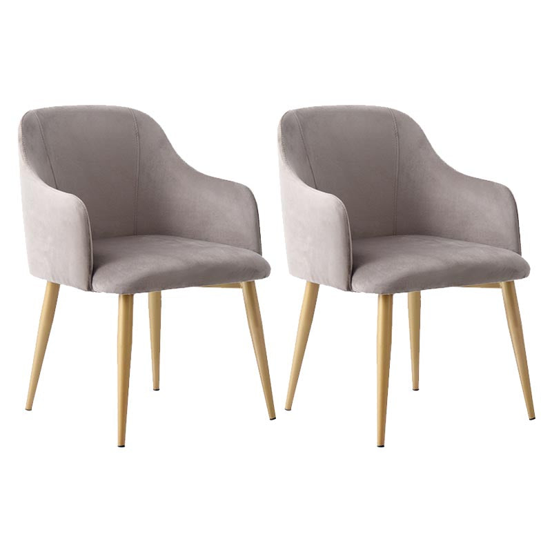 Upholstered Arm Chair Glam Dining Arm Chair with Gold Legs for Home