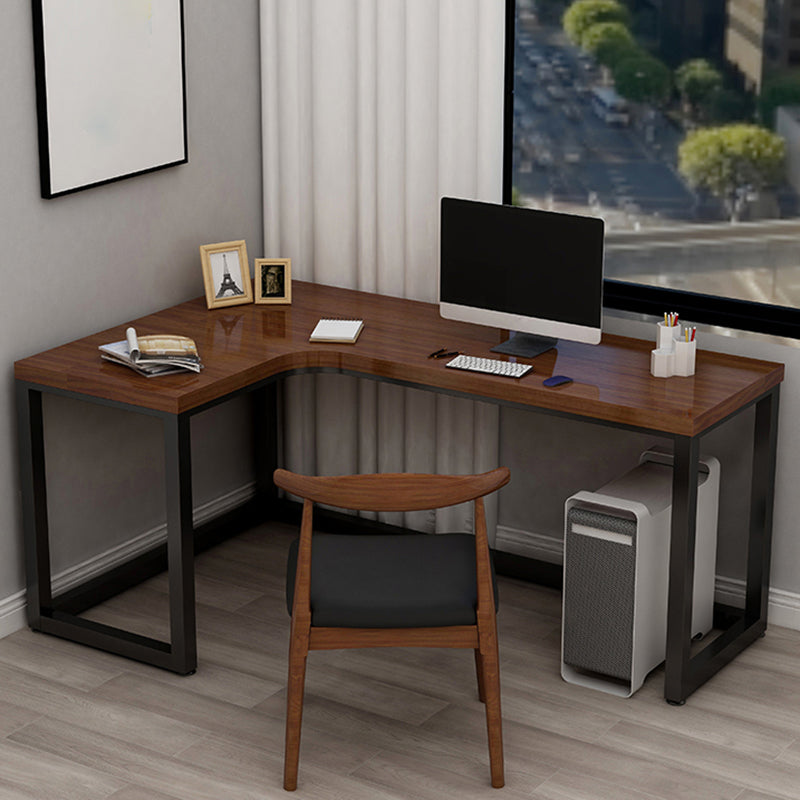 Industrial Home Office Writing Desk Solid Wood L-Shape Office Desk