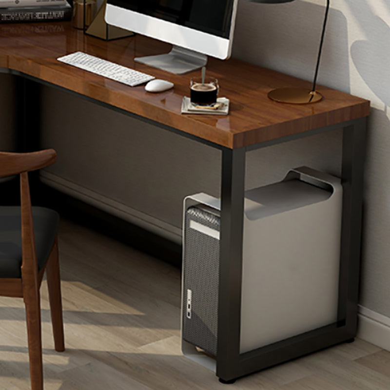 Industrial Home Office Writing Desk Solid Wood L-Shape Office Desk