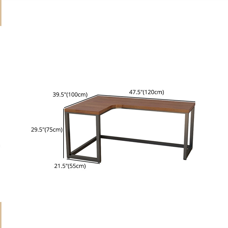 Industrial Home Office Writing Desk Solid Wood L-Shape Office Desk