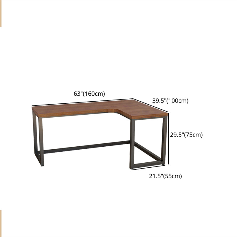 Industrial Home Office Writing Desk Solid Wood L-Shape Office Desk