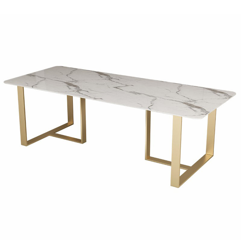 Artificial Marble Rectangular Meeting Table Home Office Modern Writing Desk