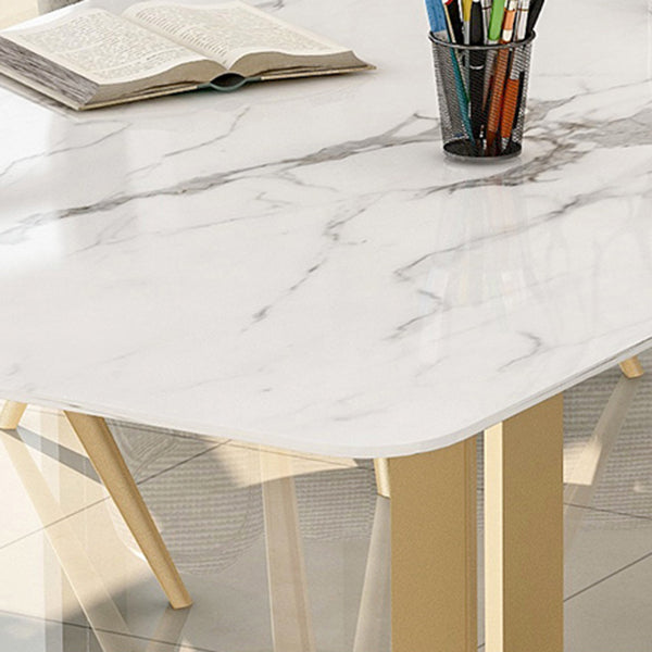 Artificial Marble Rectangular Meeting Table Home Office Modern Writing Desk