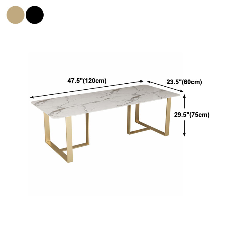 Artificial Marble Rectangular Meeting Table Home Office Modern Writing Desk