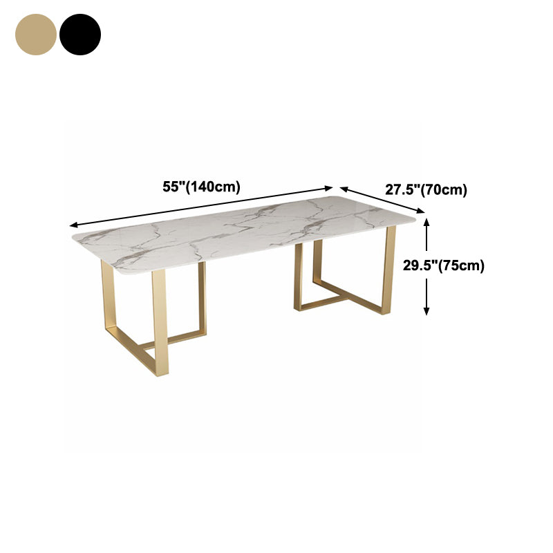 Artificial Marble Rectangular Meeting Table Home Office Modern Writing Desk