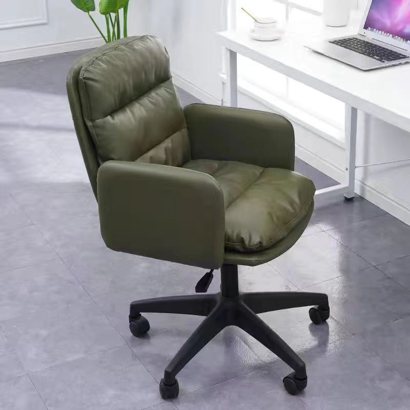 Modern Office Chair Black Nylon Frame Swivel Computer Desk Chair with Padded Arms