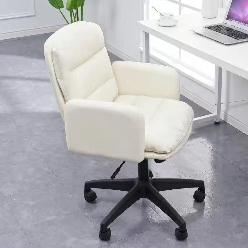 Modern Office Chair Black Nylon Frame Swivel Computer Desk Chair with Padded Arms