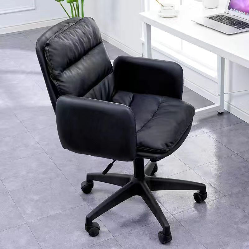 Modern Office Chair Black Nylon Frame Swivel Computer Desk Chair with Padded Arms