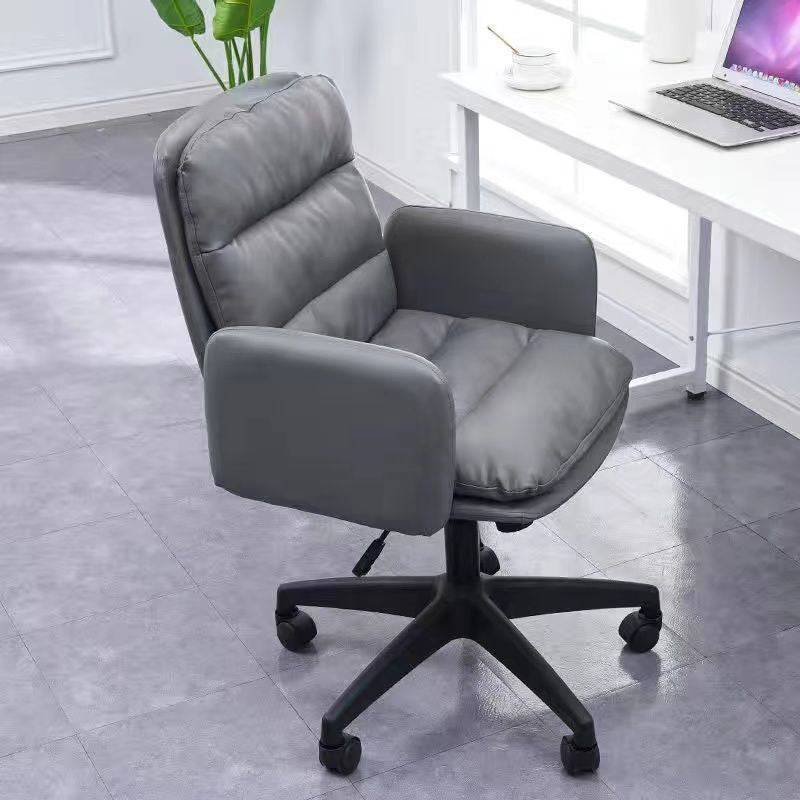 Modern Office Chair Black Nylon Frame Swivel Computer Desk Chair with Padded Arms