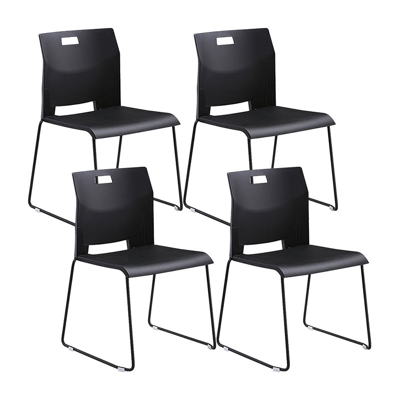 Armless Low Back Conference Chair Contemporary Steel Frame Chair