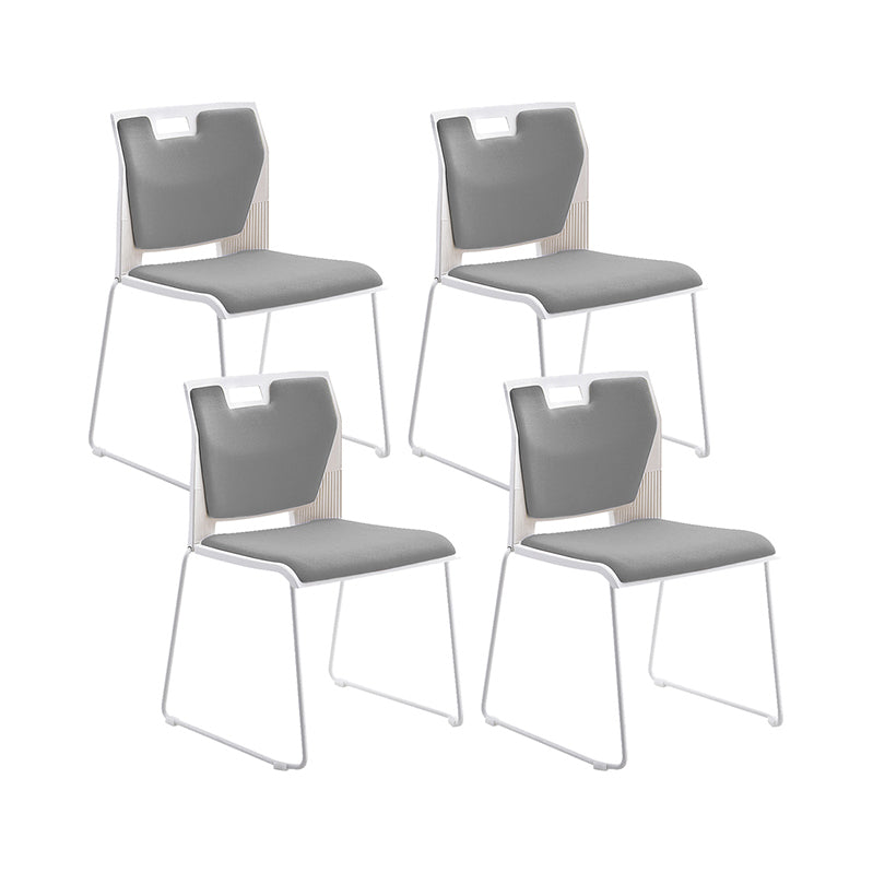 Armless Low Back Conference Chair Contemporary Steel Frame Chair