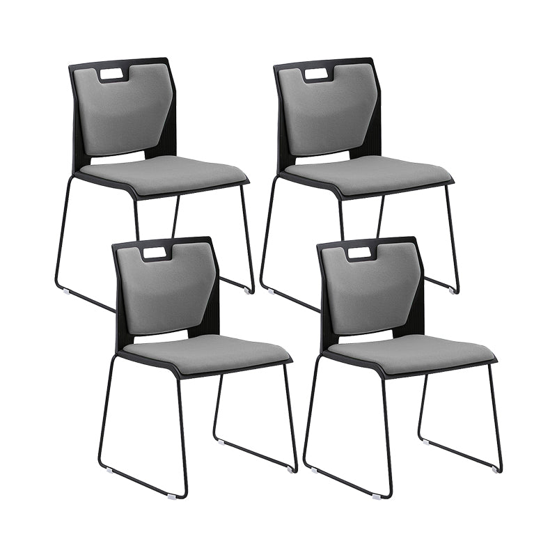 Armless Low Back Conference Chair Contemporary Steel Frame Chair