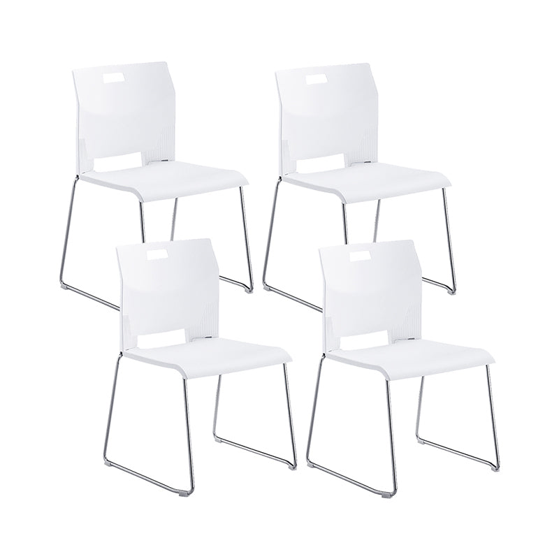 Armless Low Back Conference Chair Contemporary Steel Frame Chair