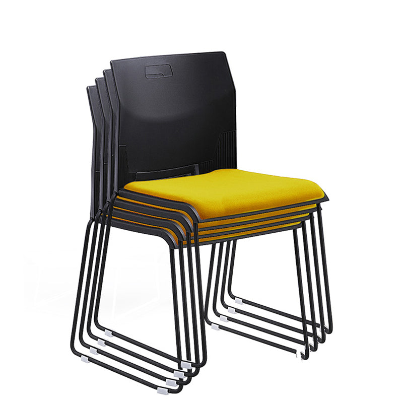 Armless Low Back Conference Chair Contemporary Steel Frame Chair