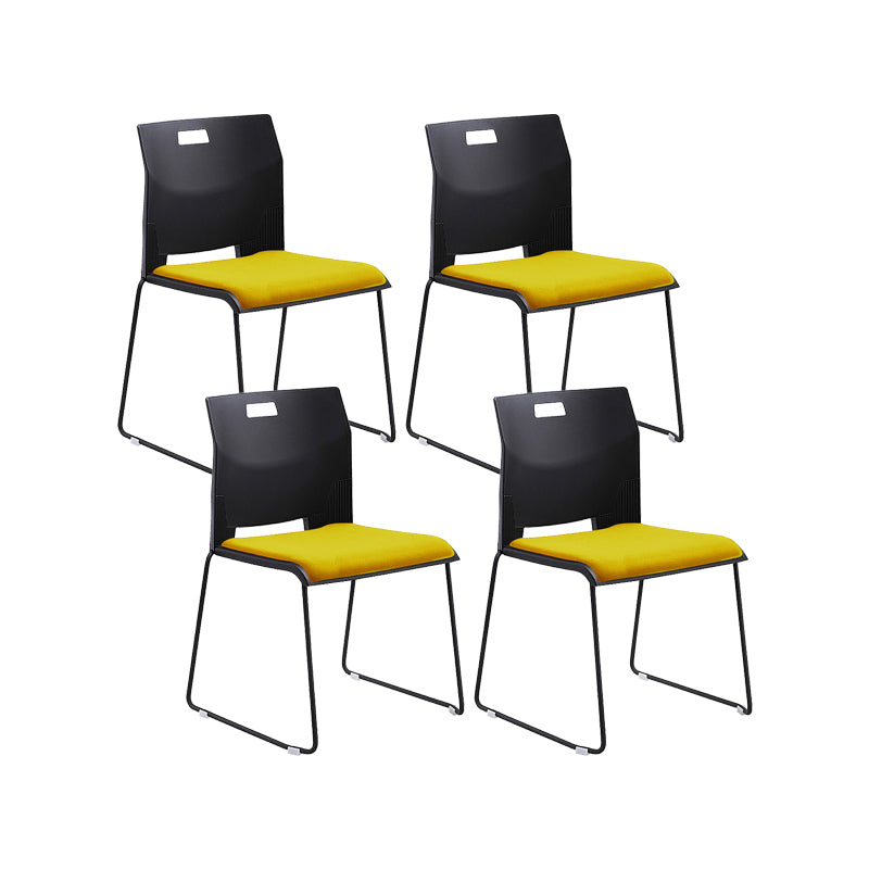 Armless Low Back Conference Chair Contemporary Steel Frame Chair