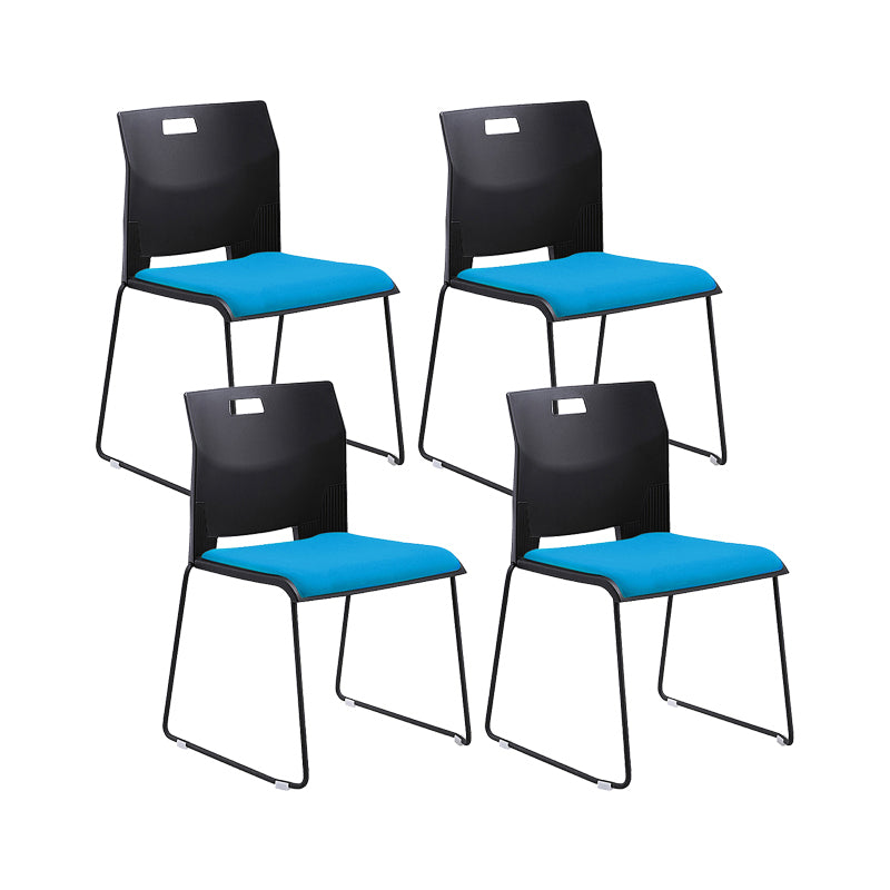 Armless Low Back Conference Chair Contemporary Steel Frame Chair