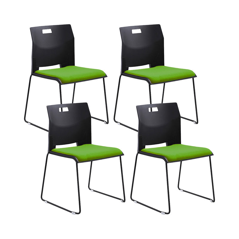 Armless Low Back Conference Chair Contemporary Steel Frame Chair