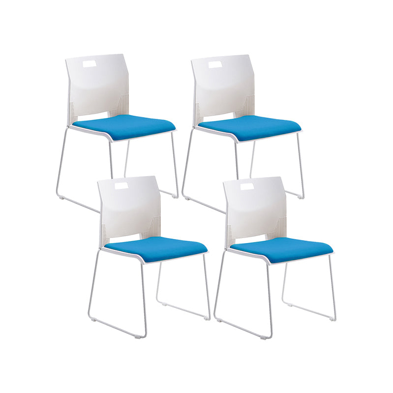 Armless Low Back Conference Chair Contemporary Steel Frame Chair