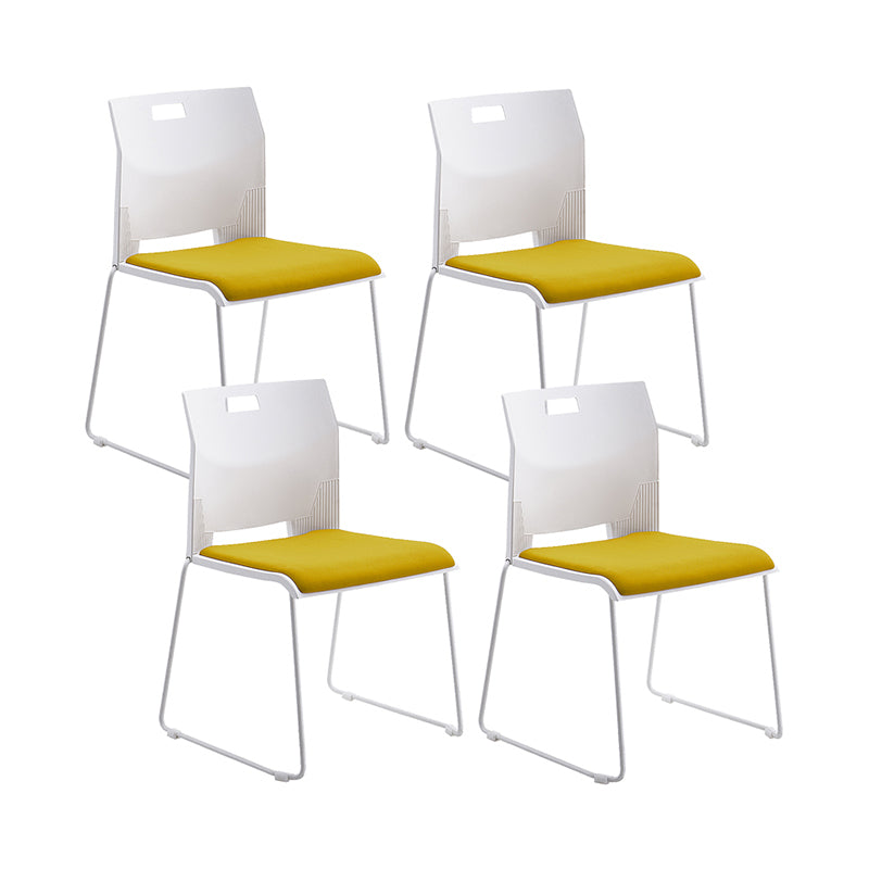 Armless Low Back Conference Chair Contemporary Steel Frame Chair