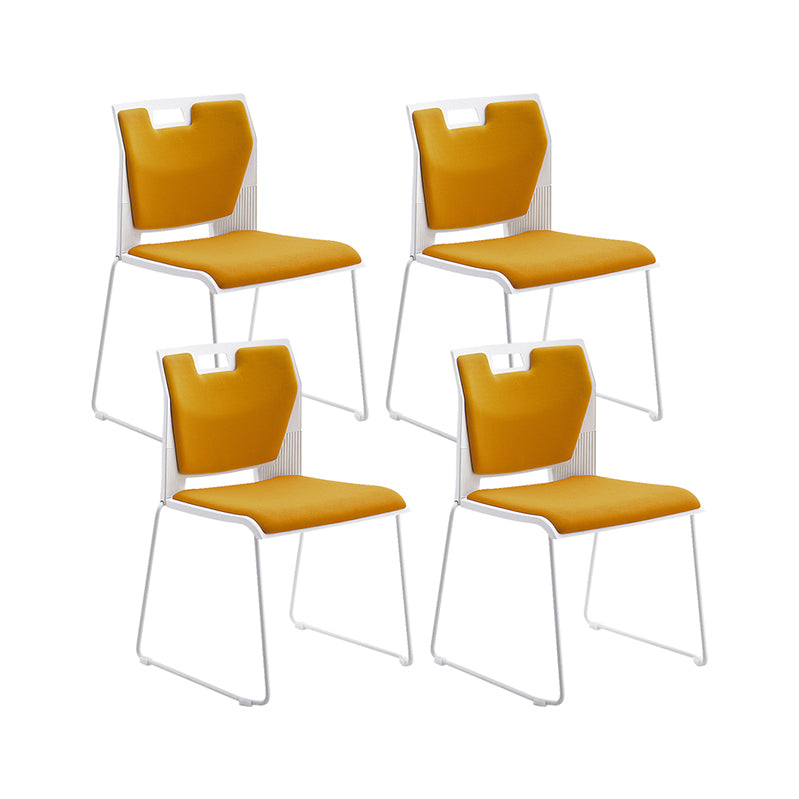 Armless Low Back Conference Chair Contemporary Steel Frame Chair