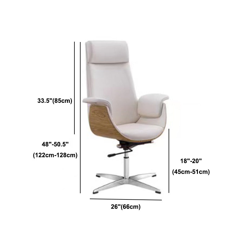 Ergonomic Faux Leather Desk Chair Swivel Padded Arms Chair with Wheels