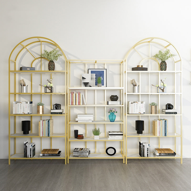 Modern Style Bookcase Metal Open Back Etagere Bookshelf for Home Office