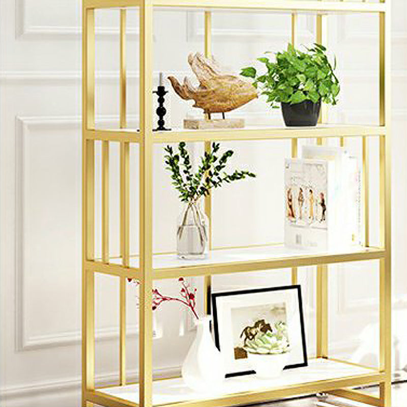 Modern Style Bookcase Metal Open Back Etagere Bookshelf for Home Office