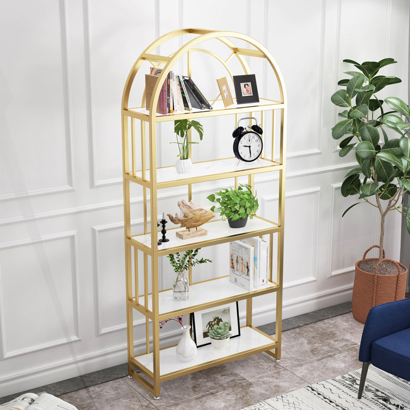 Modern Style Bookcase Metal Open Back Etagere Bookshelf for Home Office