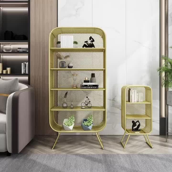 Contemporary Style Bookcase Metal Closed Back Bookshelf for Home Office