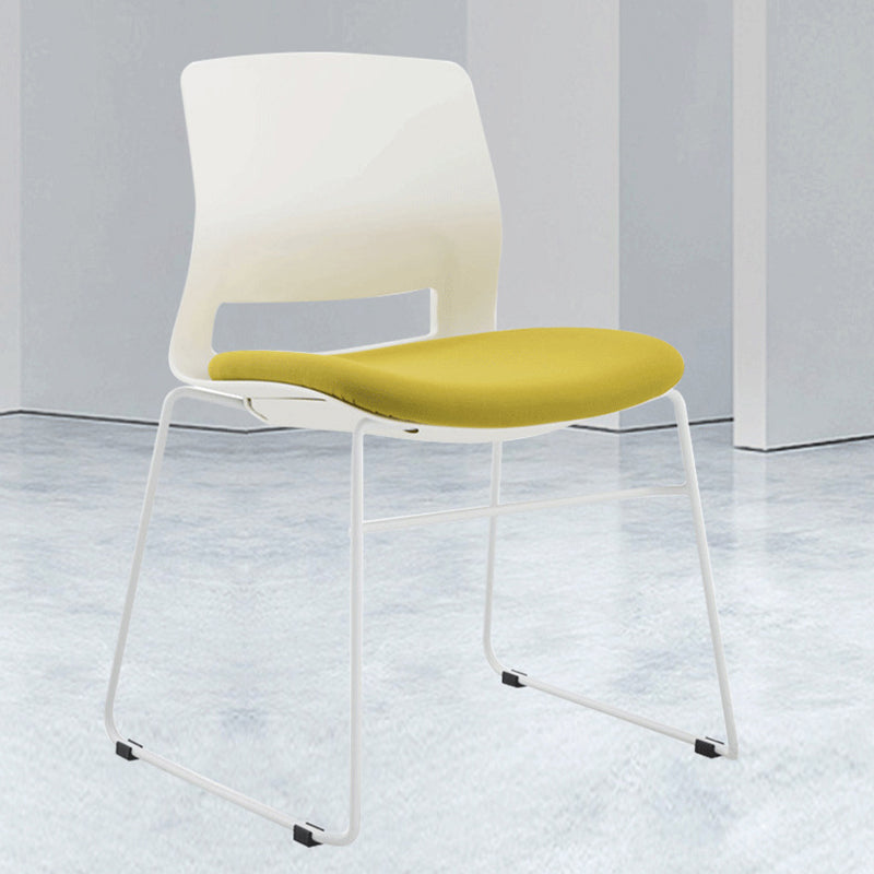 Plastic Low Back Conference Chair Modern Steel Frame Armless Chair