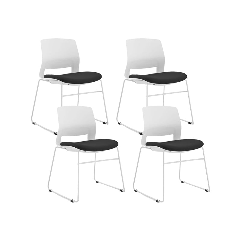 Plastic Low Back Conference Chair Modern Steel Frame Armless Chair