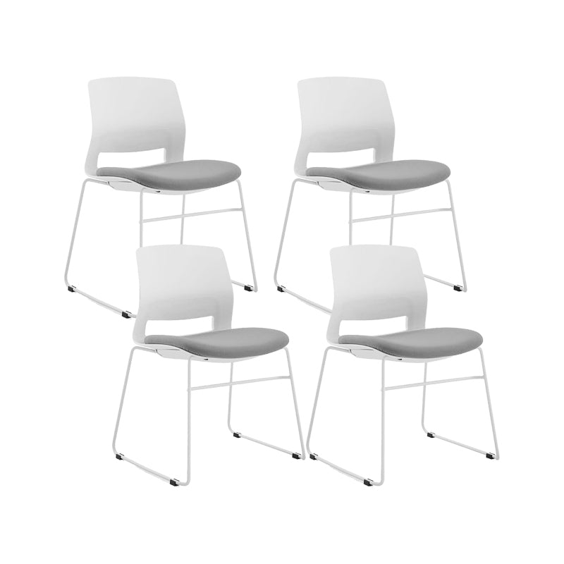 Plastic Low Back Conference Chair Modern Steel Frame Armless Chair