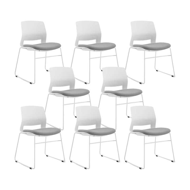 Plastic Low Back Conference Chair Modern Steel Frame Armless Chair