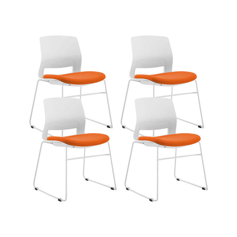 Plastic Low Back Conference Chair Modern Steel Frame Armless Chair