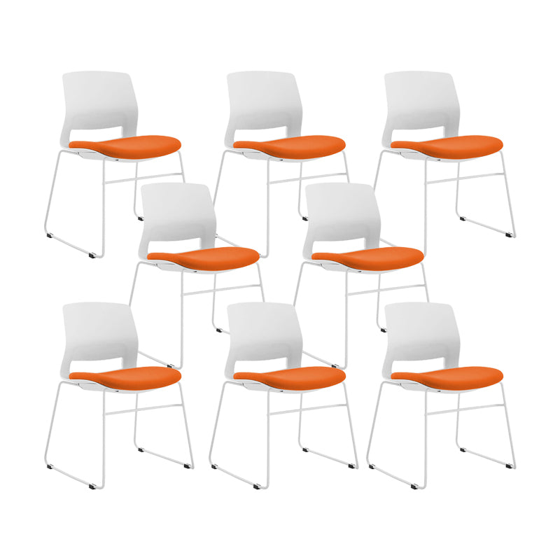 Plastic Low Back Conference Chair Modern Steel Frame Armless Chair