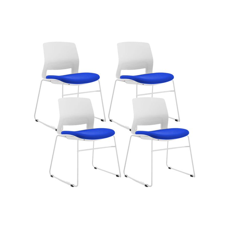 Plastic Low Back Conference Chair Modern Steel Frame Armless Chair