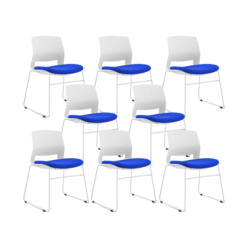 Plastic Low Back Conference Chair Modern Steel Frame Armless Chair